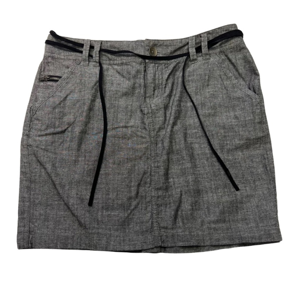 Converse One Star Women’s Gray Mini Skirt W/ Faux Leather Belt & Pockets Size‎ 6